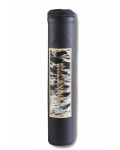 Black Megillah Holder, with Black and White Fur and Gold Embroidery