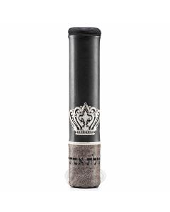 Black Megillah Holder, with Grey Heather Fur and Silver Embroidery
