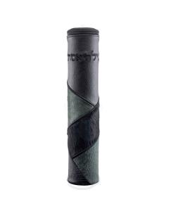 Black Megillah holder, with Grey and Black Fur and Black embroidery