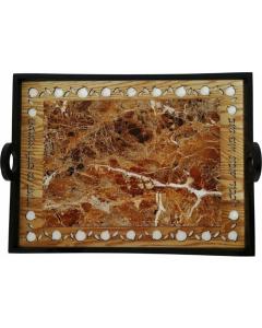 Karshi Challah Tray With Glass 16"x13"