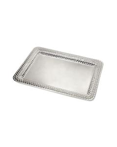 Silverplate Candlestick Tray w/ Hammered Border Design - 17" x 13"