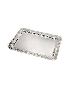 Silverplate Candlestick Tray w/ Hammered Border Design - 10" x 13"