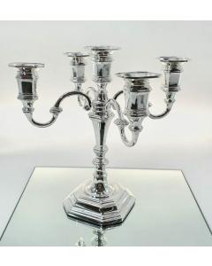 Silverplate 5 Branch Candlabra-English Design 10"