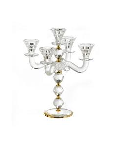 5 Branch Crystal Candelabra-Gold Rings