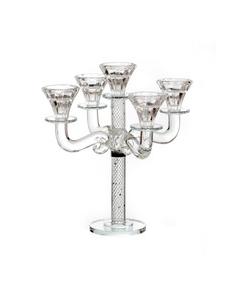 5 Branch Crystal Candelabra-Silver Stone Design