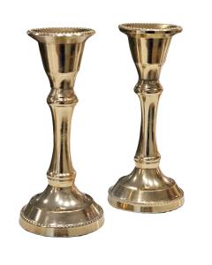 Gold/Metal Candlestick Pair