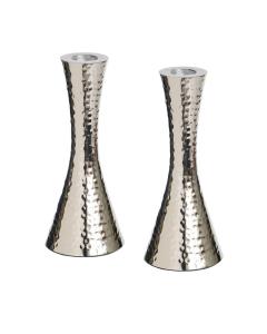 Silver/Metal Hammered Candlestick Pair