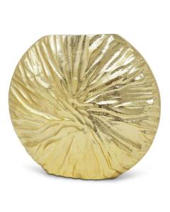 Gold Crumpled Circular Vase
