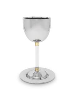 Stainless Steel Goblet with Acrylic Stem and Saucer