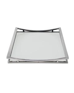 Square Mirror Tray with Colored Walls