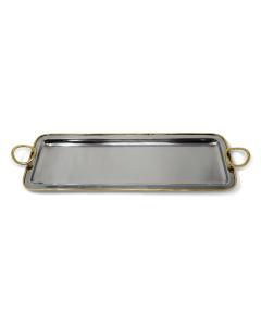 Metal Tray with Gold Loop Handles