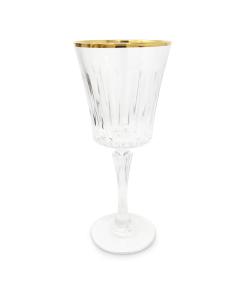 Liscio Ottico - Set of 6 Wine Glasses with Gold Rim