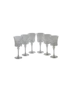 Liscio Ottico - Set of 6 Diamond Cut Wine Glasses
