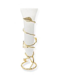 Gold Leaf Vase with White Insert