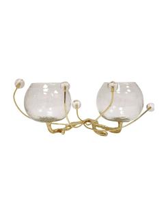 2 Bowl Branch Centerpiece with Ball Design