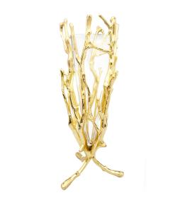 Gold Floral Vase with Removable Glass Insert - 19"