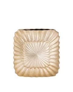 Elegant Gold Vase with Embossed Design - Square