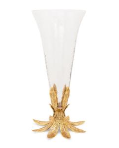 Glass Vase on Gold Flower Base