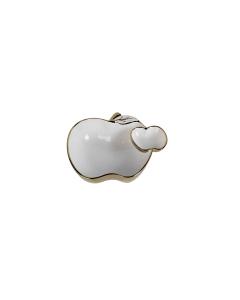 White Porcelain Gold-Edged Apple Dish