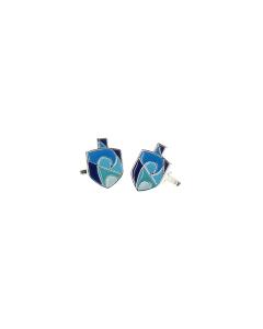 Dreidel Cufflinks - Artsy Blue