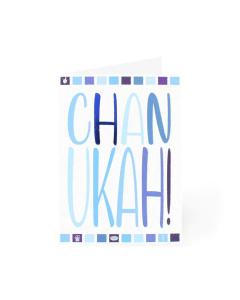 Chanukah Pack of 5 Cards - Blue Chanukah