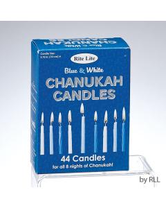 Chanukah Candles - Blue/White (Small Candles)