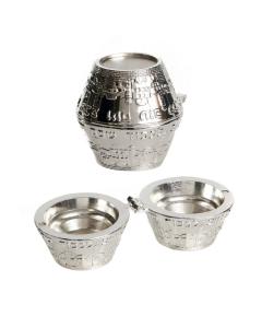 SILVER PLATED 'S.K' TRAVEL CANDLESTICK