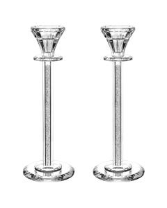 Crystal Candlesticks with Mirrored Base