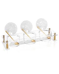 Suspended Pearlstone Dip Bowl Set