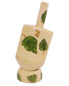 Ceramic Karshi Dreidel with Stand - Leaves