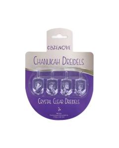 Pack of 4 Crystal Clear Dreidels