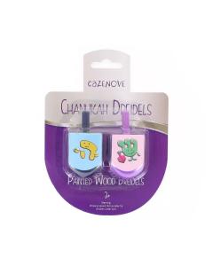 Pack of 2 Painted Wooden Dreidels