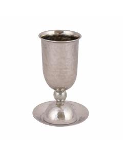Hammered Kiddush Cup w/ Silver Ball