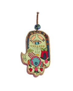Small Wood Painted Hamsa - Eye