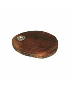 Emanuel Round Wood Challah Board w/ Salt Dish 11"