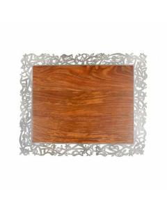 Emanuel Wood Challah Board with Stainless Steel Frame