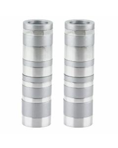 Emanuel Anodized Cylinder Candlesticks - Rings - Silver