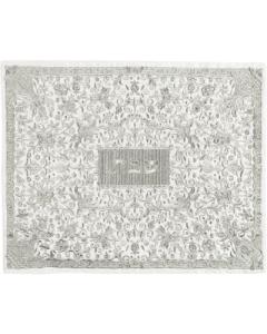 Full Embroidered Challah Cover Silver
