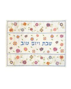 Dark Flowers Machine Embroidered Challa Cover