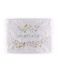 Emanuel Machine Embroidered Challah Cover- Birds/Flowers