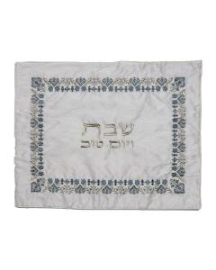 Emanuel Machine Embroidered Challah Cover-Antique Silver