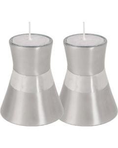 Anodized Aluminum Candlesticks, Emanuel - Small (Silver)