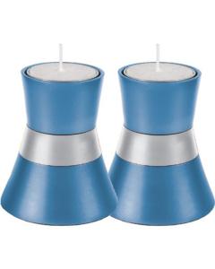 Anodized Aluminum Candlesticks, Emanuel - Small (Blue)