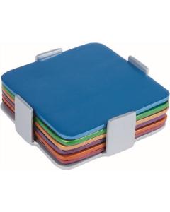 Set of 6 Aluminum Coasters - Multi Color