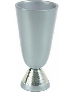 Anodized Aluminum Kiddush Cup - Hammer work Silver
