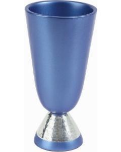 Anodized Aluminum Kiddush Cup - Hammer work Blue