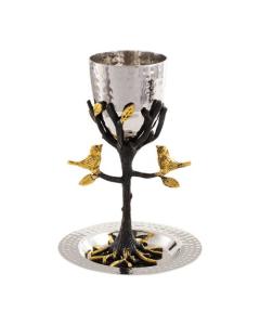 Brass Kiddush Cup - Tree of Life