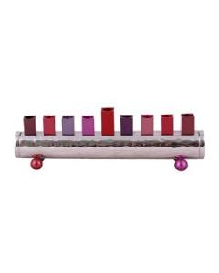 Cylinder Strip Menorah - Maroon - Yair Emanuel Collection