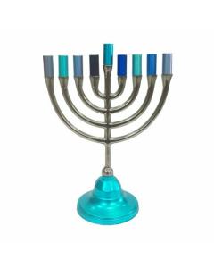 Emanuel Classic Menorah  - Colored Cups - Blue
