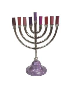 Emanuel Classic Menorah  - Colored Cups - Maroon